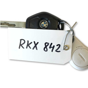 Neutral nyckellapp med clips, 500 st