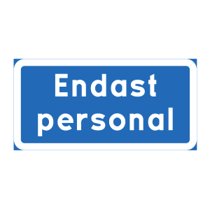 Parkeringsskylt Endast personal